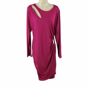 CTU Chic Fuchsia Long Sleeve Cut Out Dress
